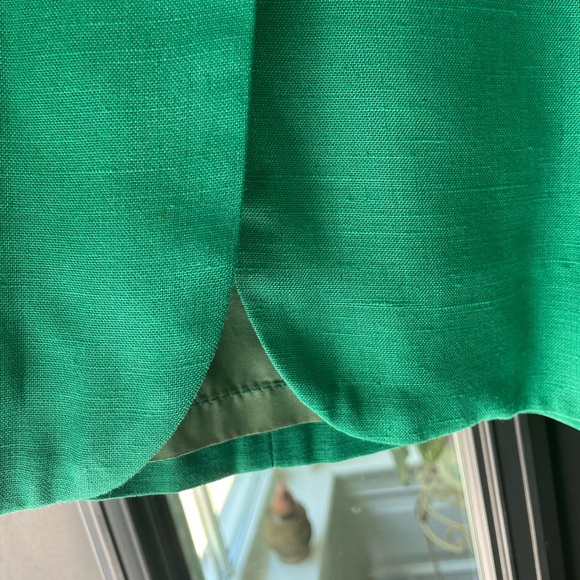 [6 or 8] NIPON Dress vintage Kelly green puffed sleeves black buttons tailored - Picture 7 of 10